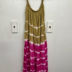 Expressions Mustard Braided Neck Dress